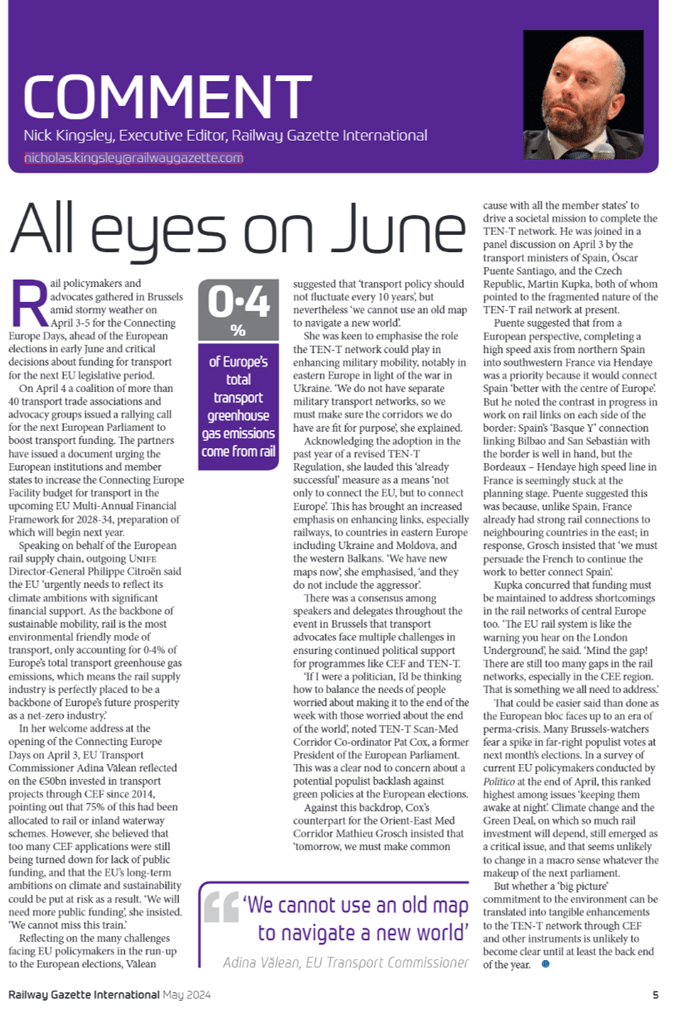 All eyes on June (Railway Gazette)