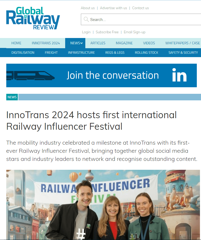 InnoTrans 2024 hosts first international Railway Influencer Festival (Global Railway Review)