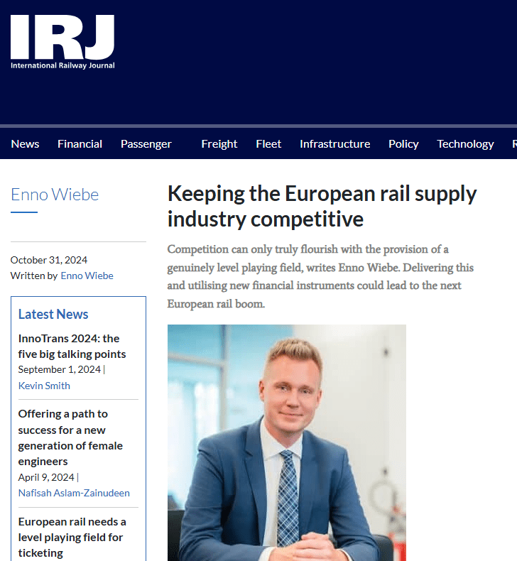 Keeping the European rail supply industry competitive (IRJ)