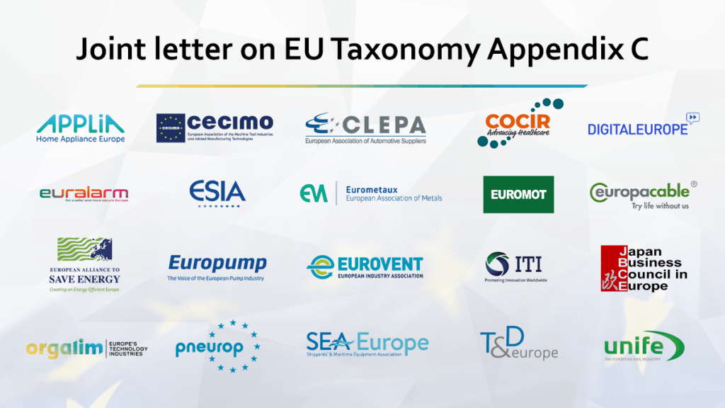 Joint industry letter on EU Taxonomy Appendix C